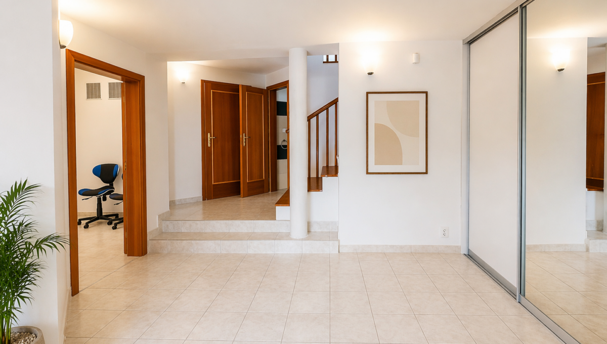 chodba pri garáži s rolldorom